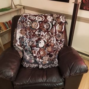 Vintage design kitty throw